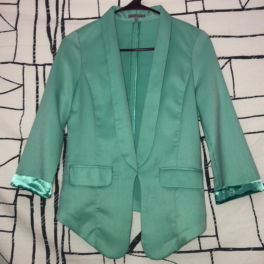 Turquoise 3/4 Sleeve Blazer